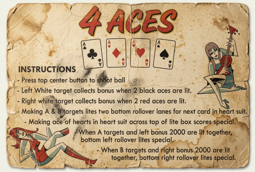 More information about "4 Aces (Williams 1970) Instruction Cards"