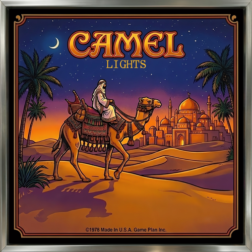 More information about "Camel Lights (Game Plan 1978) STATIC BACKGLASS FOR POPPER"