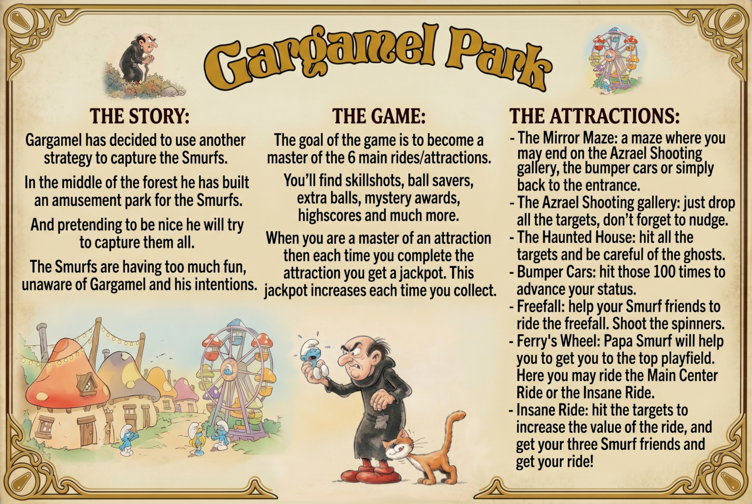Gargamel Park (Original 2016) Instruction Card - Instruction Cards