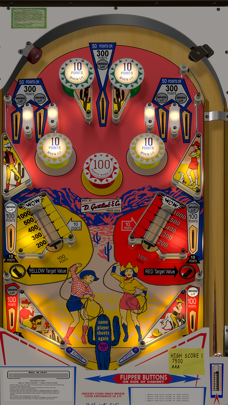 Wild Wild West (Gottlieb 1969) v2.0 - VPX - Pinball Tables