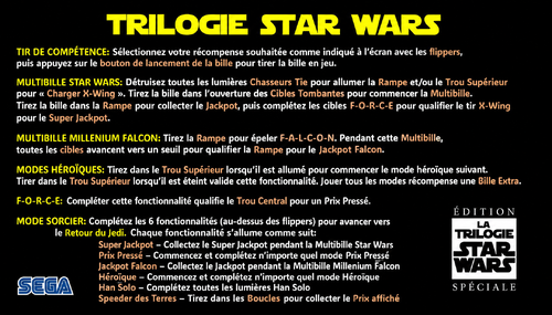 More information about "Carte d'instructions / Règles en Français de Star Wars Trilogy (Sega 1997)"