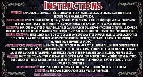 More information about "Carte d'instructions / Règles en Français de The Addams Family (Bally 1992)"