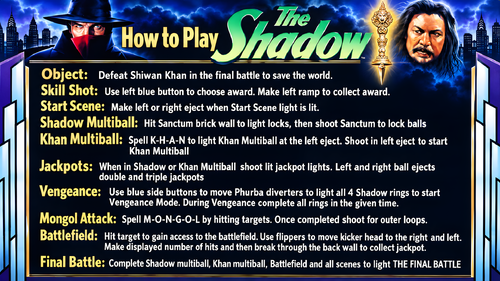 More information about "The Shadow (Bally 1994) Instruction Card / Rules"