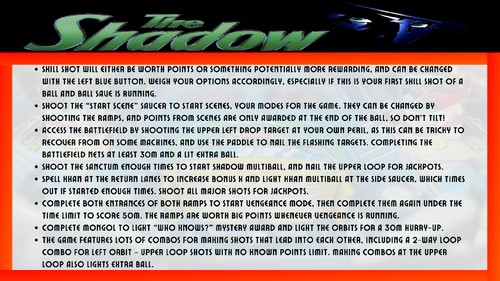 More information about "The Shadow (Bally 1994) Instruction Card"