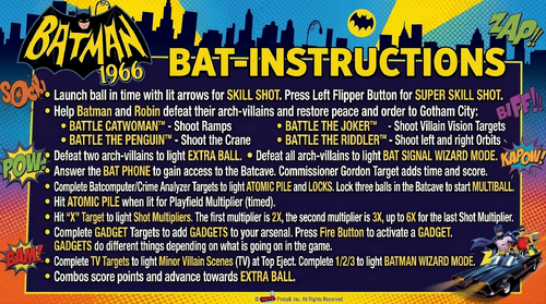 More information about "Batman '66 (Stern) Instruction Card / Rules"