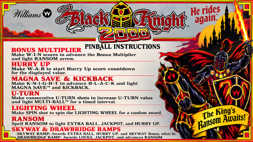 More information about "Black Knight 2000 (Williams 1989) Instruction Card / Rules"