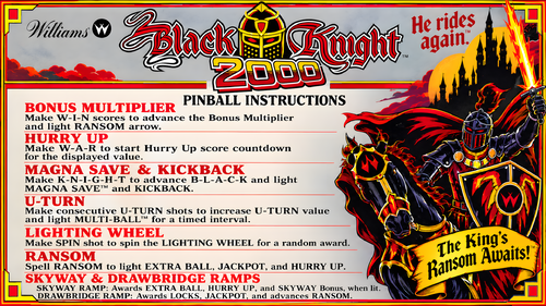 More information about "Black Knight 2000 (Williams 1989) Instruction Card / Rules"