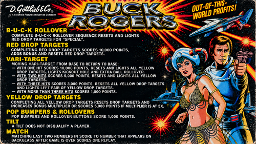 More information about "Buck Rogers (Gottlieb 1980) Instruction Card / Rules"
