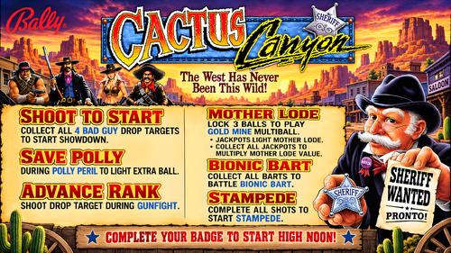 More information about "Cactus Canyon (Bally 1998) Instruction Card / Rules"