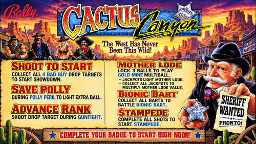 More information about "Cactus Canyon (Bally 1998) Instruction Card / Rules"