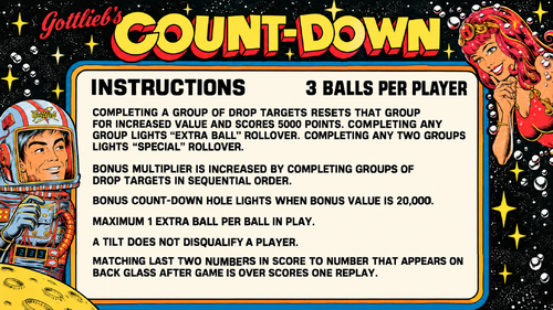 More information about "Count-Down (Gottlieb 1979) Instruction Card / Rules countdown"
