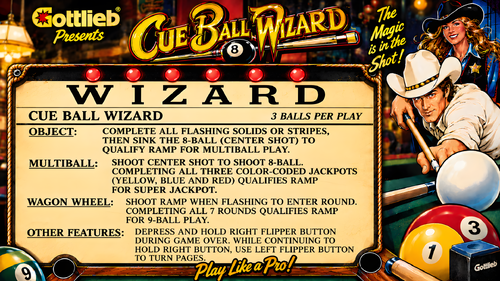 More information about "Cue ball Wizard Instruction Card / Rules cueball"