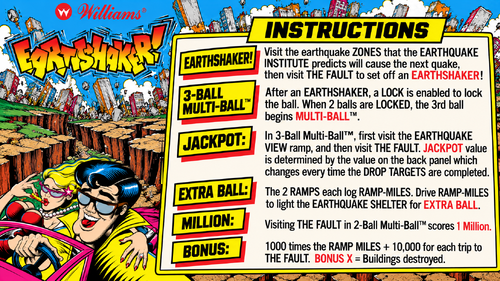 More information about "Earthshaker (Williams 1989) Instruction Card / Rules"