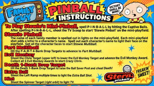 More information about "Family Guy (Stern 2007) Instruction Card / Rules"