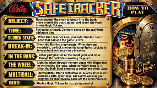 More information about "Safe Cracker (Bally 1996) Instruction Card / Rules"