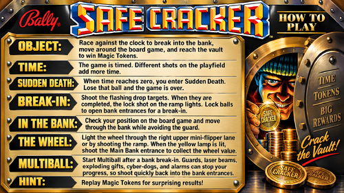 More information about "Safe Cracker (Bally 1996) Instruction Card / Rules"