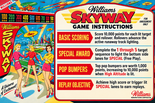 More information about "Skyway (Gottlieb 1954) Instruction Card / Rules"