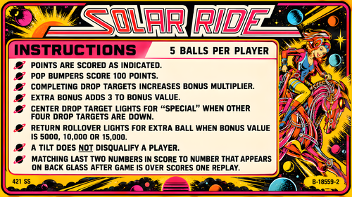 More information about "Solar Ride EM (Gottlieb 1979) Instruction Card / Rules"