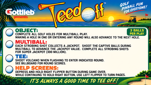 More information about "Tee'd Off (Gottlieb 1993) Instruction Card / Rules"