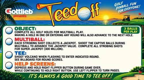 More information about "Tee'd Off (Gottlieb 1993) Instruction Card / Rules"