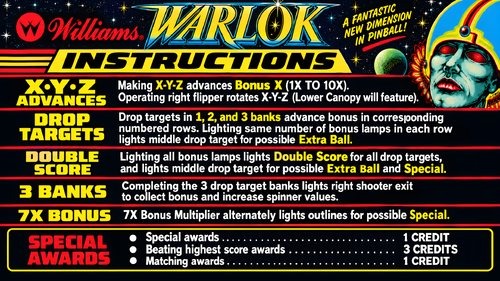More information about "Warlok (Williams 1982) Instruction Card / Rules"