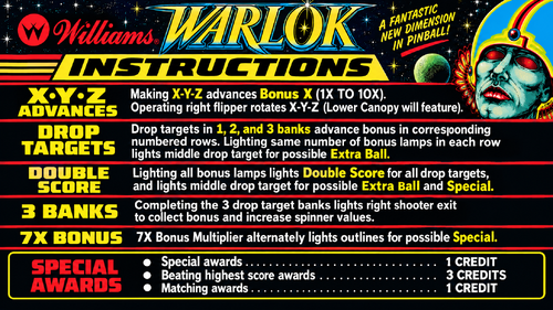 More information about "Warlok (Williams 1982) Instruction Card / Rules"