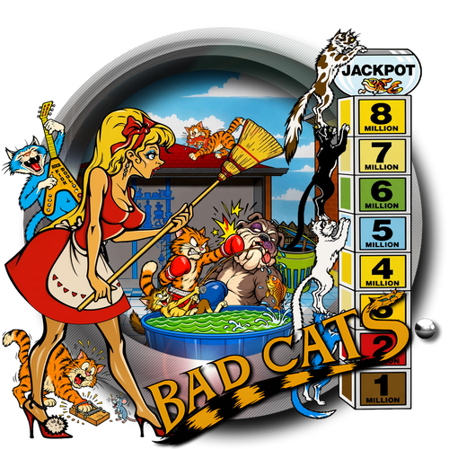 More information about "Bad Cats (Williams 1989) - Diagonale Style Wheel"