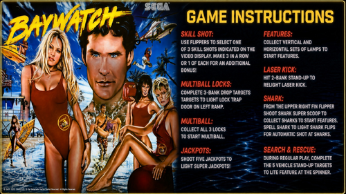 More information about "Baywatch (Sega 1995) Instruction Card"