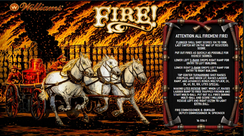 More information about "Fire! (Williams 1987) Instruction Card"