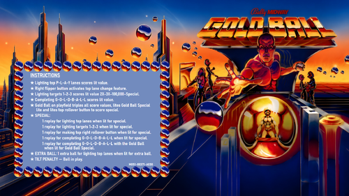 More information about "Gold Ball (Bally 1983) Instruction Card"