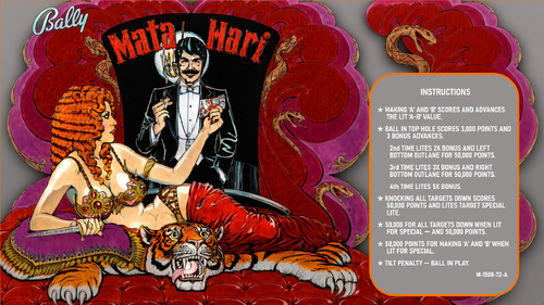 More information about "Mata Hari (Bally 1978) Instruction Card"