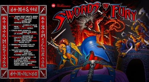 More information about "Swords of Fury (Williams 1988) Instruction Card"