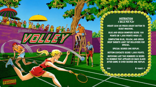 More information about "Volley (Gottlieb 1976) Instruction Card"