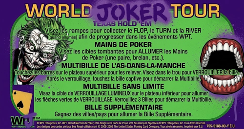 More information about "Carte d'instructions / Règles en Français de World Joker Tour (Stern 2006)"