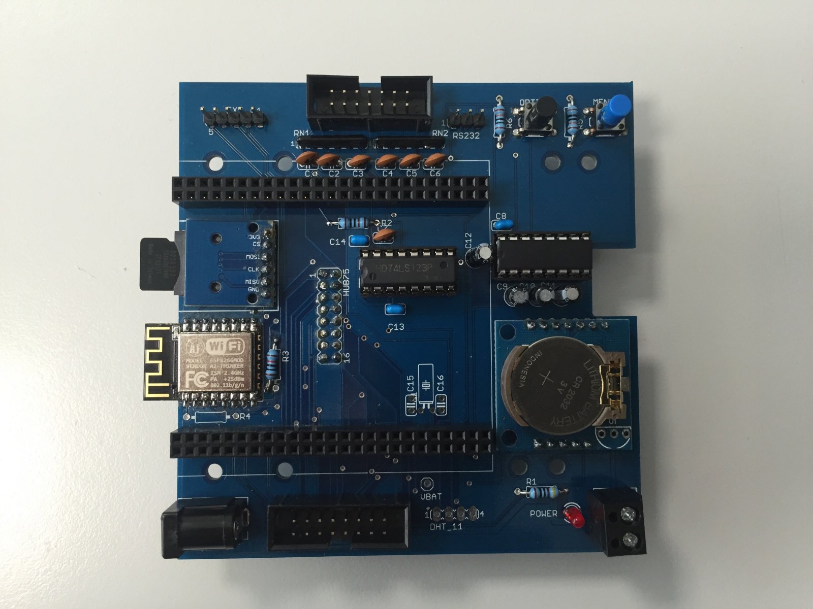 Top view of the pin2dmd / go-dmd V3 shield