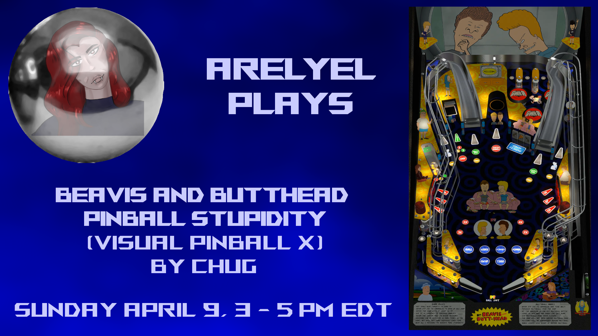 Arelyel Plays - Beavis and Butthead Pinball Stupidity, by chug (Visual Pinball X)